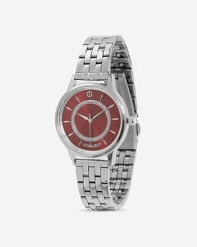 Maroon Dial Analogue Fashion Watch with Steel Strap For Women-image-26