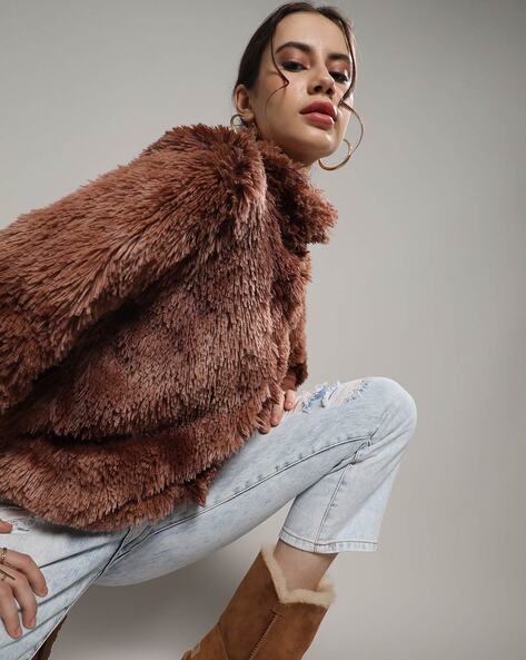 Faux fur jacket in brown - Entire Studios | Mytheresa