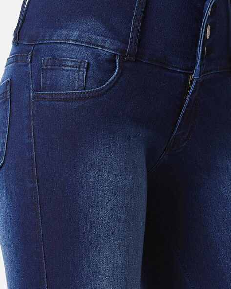 Buy DOLCE CRUDO Dark Wash Denim Skinny Fit Women's Jeans | Shoppers Stop