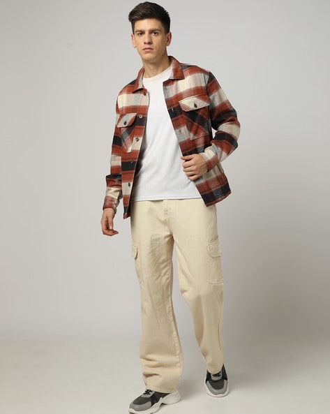 camel pants, a white tee, a denim jacket and white chucks | Mens fashion  chinos, Casual party outfits men, Mens outfits