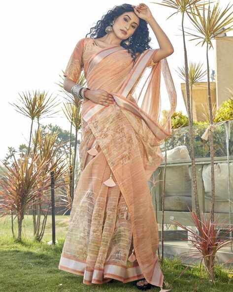 Buy Orange Saree Online for Women @AndaazFashion.com