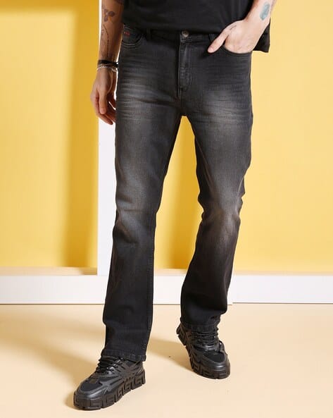 The Indian Garage Co Men Mid-Wash Bootcut Jeans