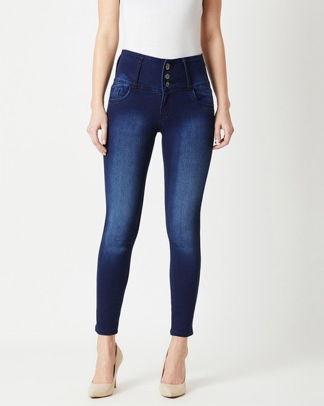 Buy Dark Blue Mid Rise Distressed Skinny Jeans For Women - ONLY-lmd.edu.vn