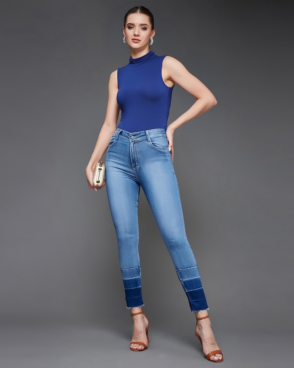 Buy Light Blue Jeans & Jeggings for Women by MISS CHASE Online