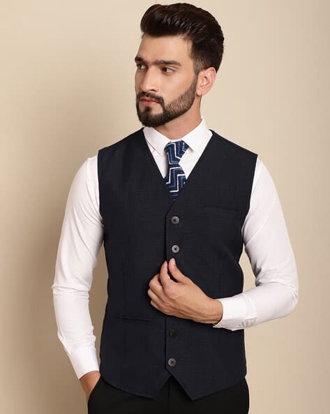 Buy Navy blue 3-Piece Ethnic Suit for Men by Even Online