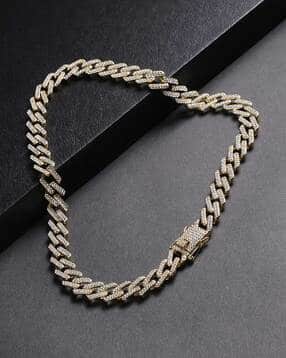 french accent Men Stone-Studded Gold-Plated Chain-picture-29