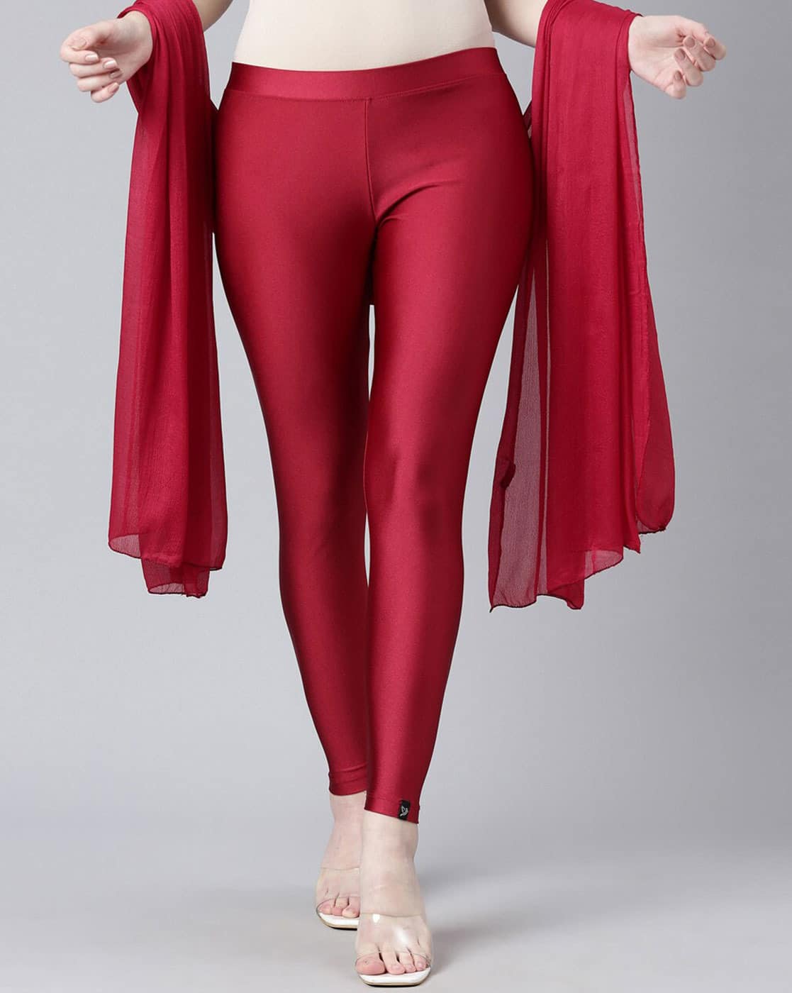 Buy Red Leggings for Women by Twin Birds Online | Ajio.com