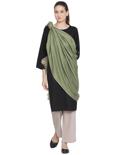 Ibadat Striped Shawl with Fringes Price in India