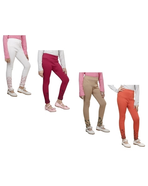 Buy Multicoloured Leggings for Girls by INDIWEAVES Online