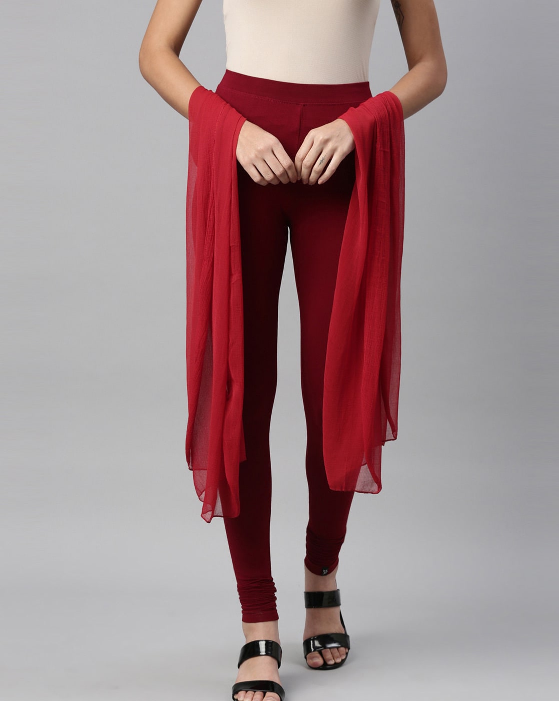 Buy Burgundy Leggings for Women by Twin Birds Online