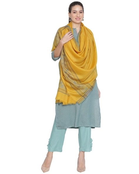 Ibadat Striped Shawl with Fringes Price in India