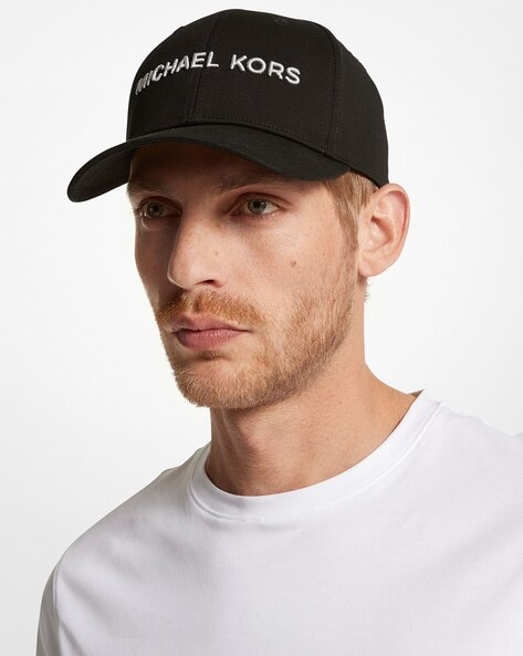 Buy Michael Kors Logo Embroidered Baseball Cap | Black Color Men | AJIO LUXE