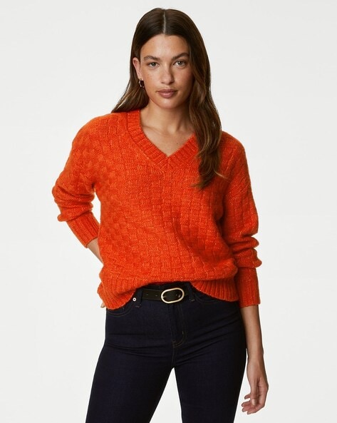 Buy Orange Sweaters Cardigans for Women by Marks Spencer Online Ajio