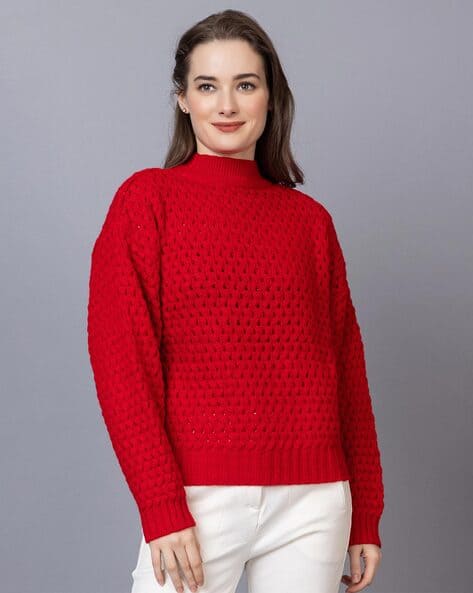 Buy Red Sweaters Cardigans for Women by WEARLUSSO Online