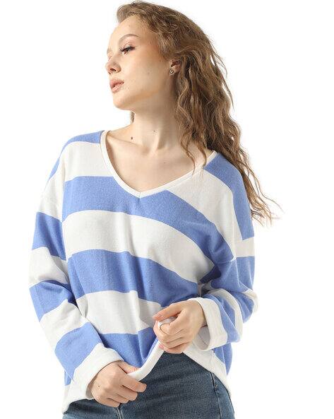 Buy Blue White Tops for Women by SAM Online