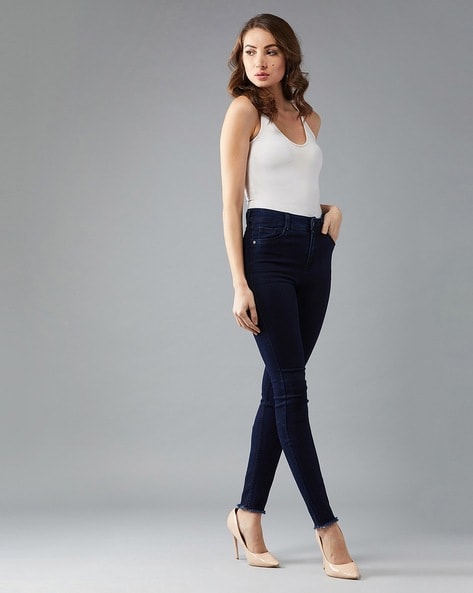 Buy Navy Blue Jeans & Jeggings for Women by Dolce Crudo Online