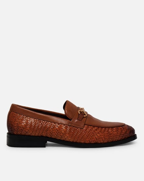 Men Leather Round-Toe Moccasins