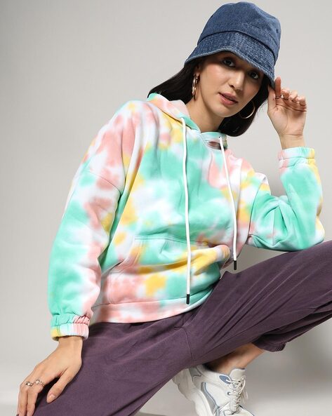 Women Tie Dye Regular Fit Hoodie