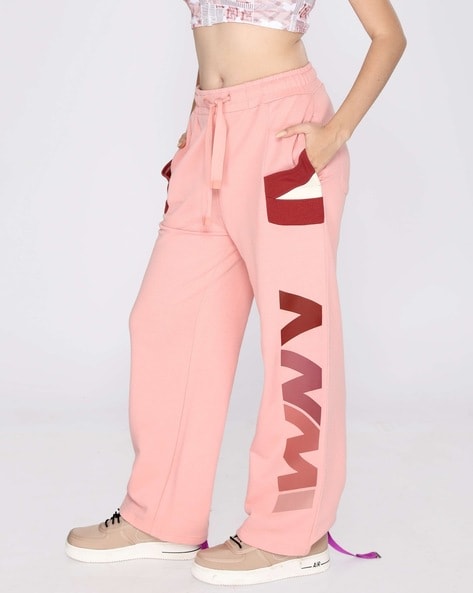 Women Logo Print Wide Track Pants