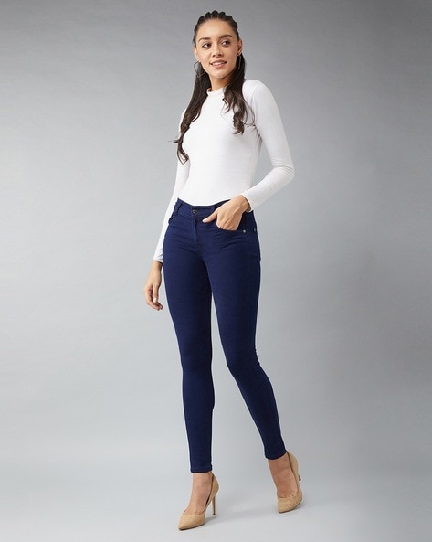 Buy Navy Blue Jeans & Jeggings for Women by Dolce Crudo Online