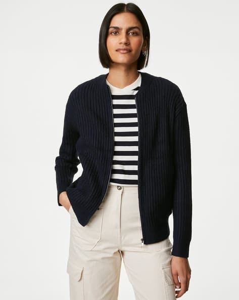 Longline Cardigan Marks And Spencer Ladies Navy Cardigans