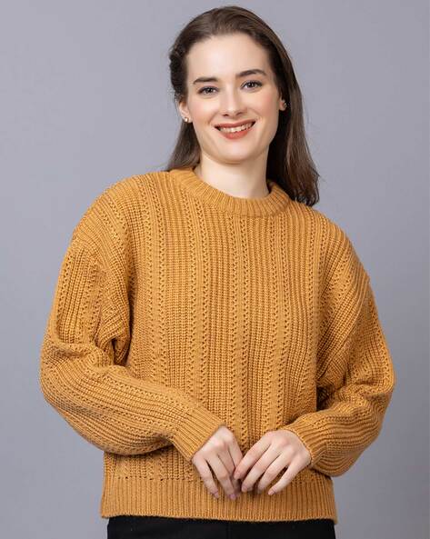 Ladies round neck sweater sale