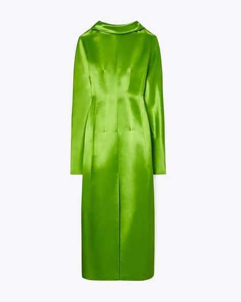 tory burch green silk dress Tory Burch Belted Carousel-Print Silk Shirtdress