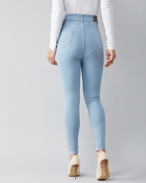 Buy Light Blue Jeans & Jeggings for Women by MISS CHASE Online