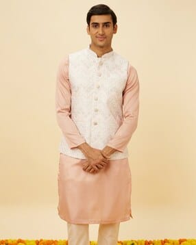 manyavar Men Woven Regular Fit Nehru jacket-picture-47
