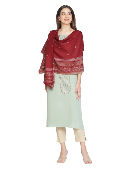 Aadila Majestic Elegance Woven Wool Shawl Price in India
