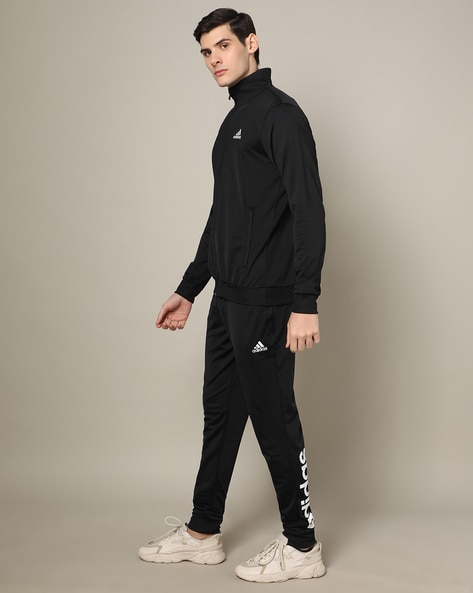 Adidas black clearance track suit