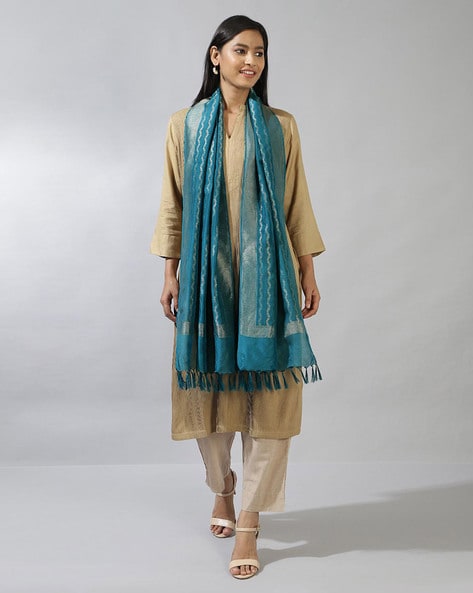 Women Wavy Woven Stole Price in India