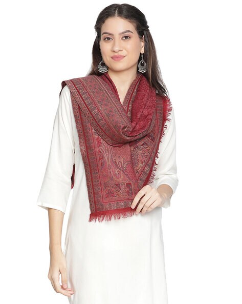 Rafat Gleaming Woven Wool Stole Price in India