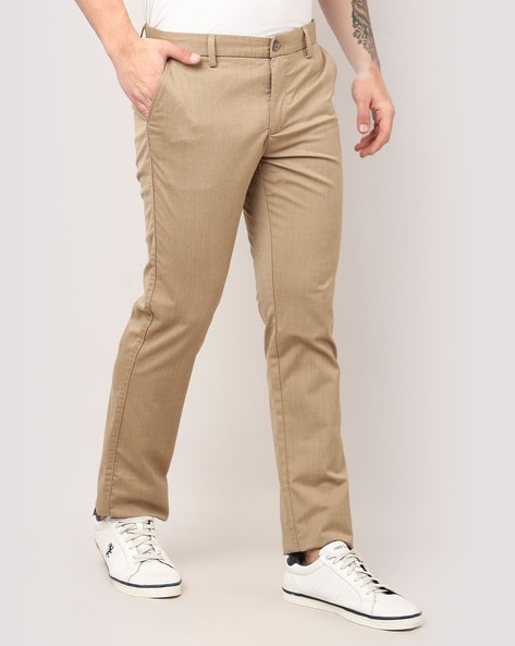 Buy INDIAN TERRAIN Light Khaki Solid Cotton Spandex Regular Fit Boys  Trousers | Shoppers Stop