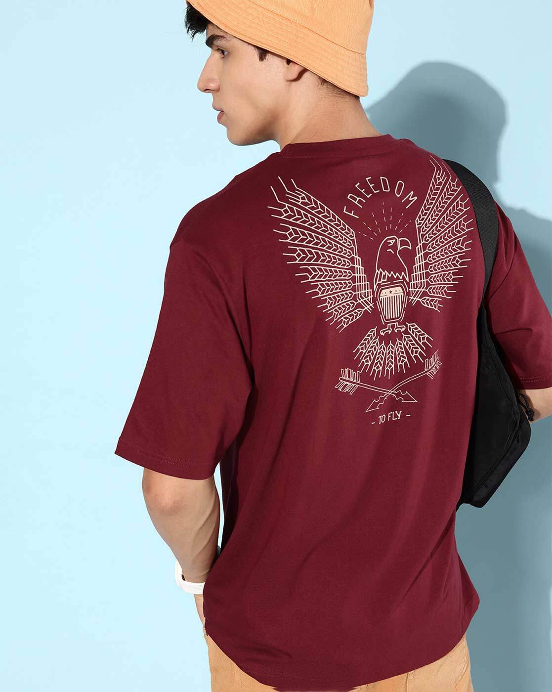 Buy Maroon Tshirts for Men by DILLINGER Online