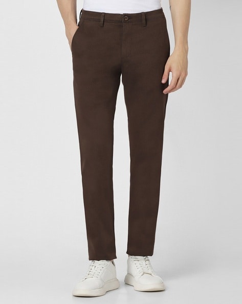 Buy Men Brown Solid Super Slim Fit Casual Trousers Online - 83983 | Peter  England