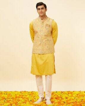 manyavar Men Woven Regular Fit Nehru jacket-picture-19