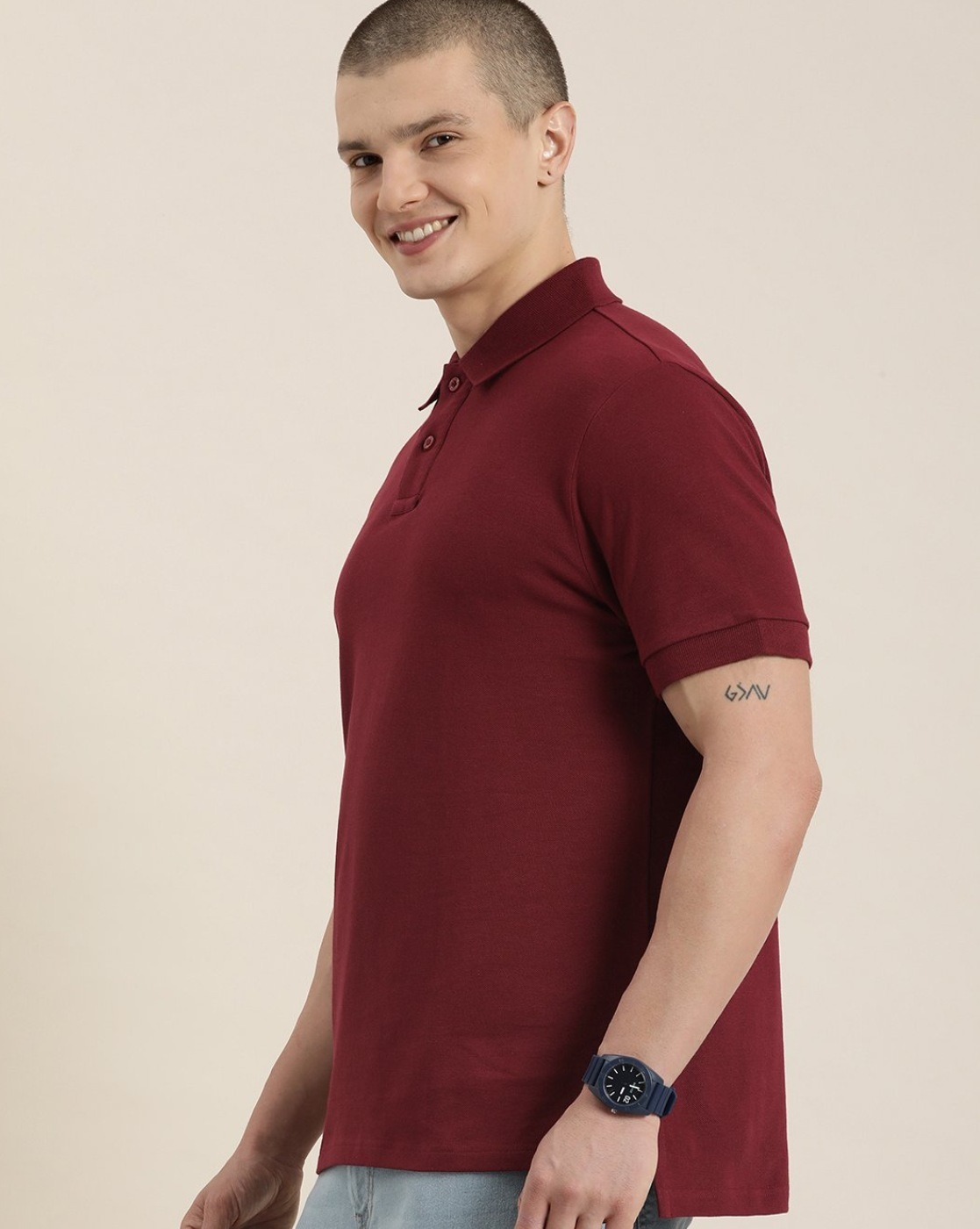 Buy Maroon Tshirts for Men by DILLINGER Online