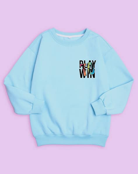 Buy Blue Sweatshirts Hoodie for Girls by Nusyl Online