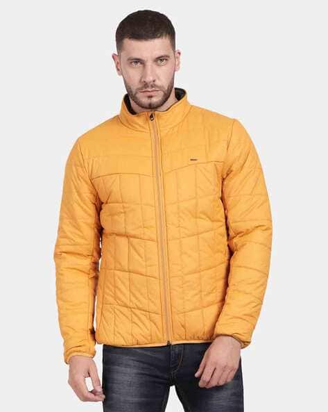 Men Quilted Zip-Front Regular Fit Bomber Jacket