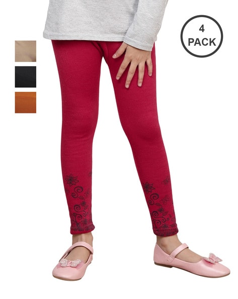 Buy Multicoloured Leggings for Girls by INDIWEAVES Online