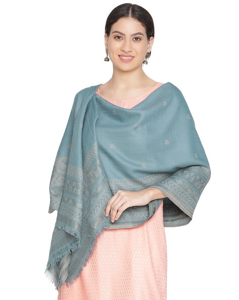 Aadila Majestic Elegance Woven Wool Shawl Price in India