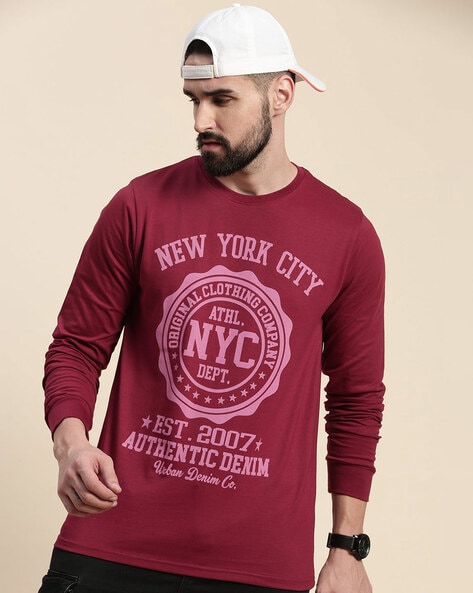 Buy Maroon Tshirts for Men by DILLINGER Online