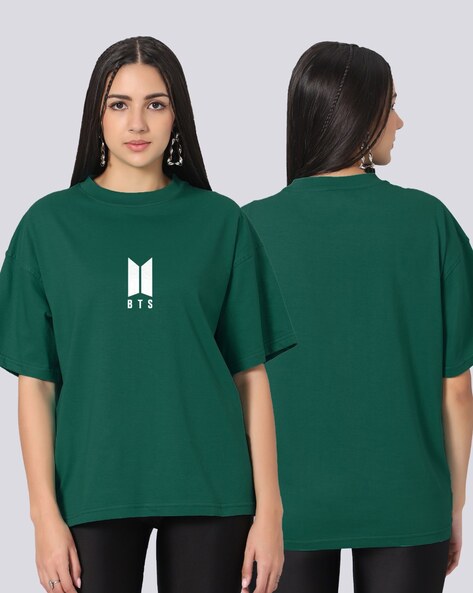 Dark green t shirt womens best sale