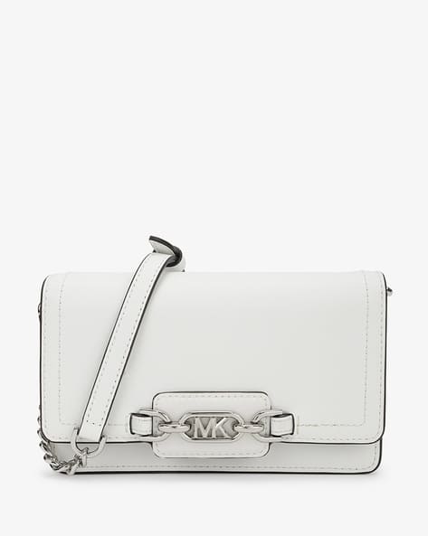 Buy Michael Kors Heather Extra Small Leather Crossbody Bag White