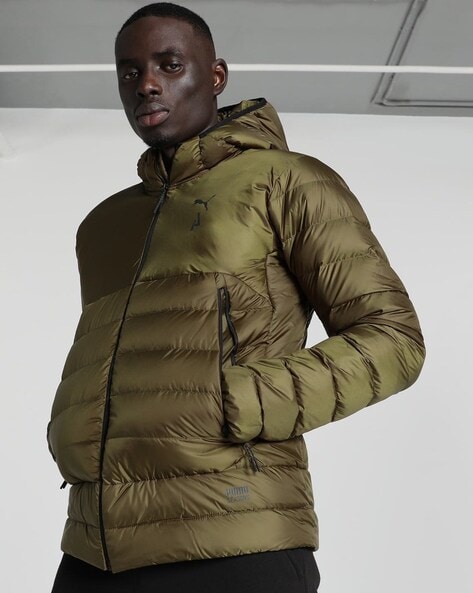 Puma olive green outlet jacket