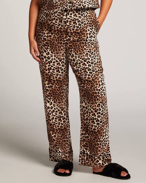 Printed satin trousers