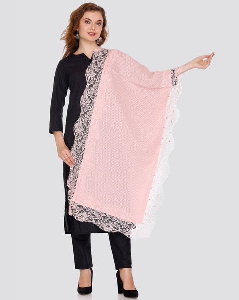 Women Embroidered Shawl with Rectangular Shape Price in India