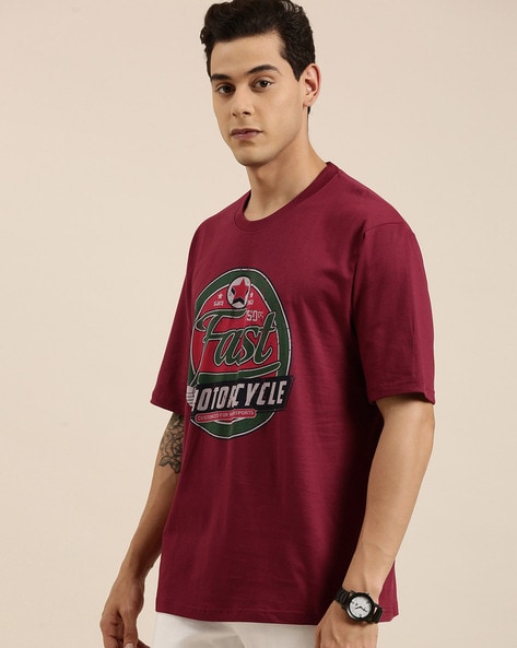 Buy Maroon Tshirts for Men by DILLINGER Online