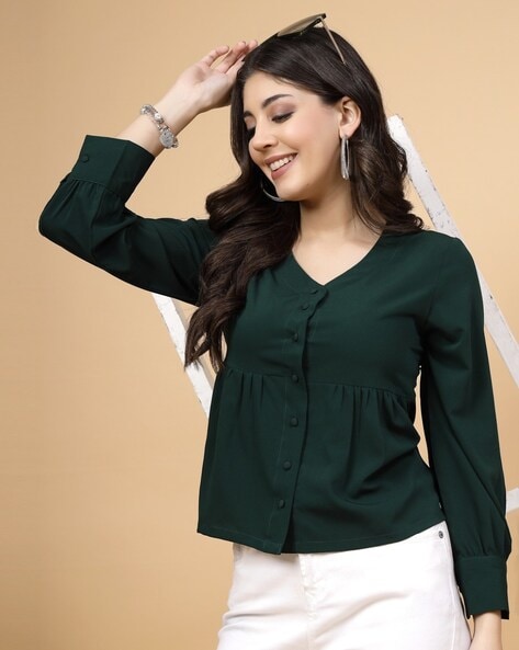 Buy Green Tops for Women by RAASSIO Online | Ajio.com